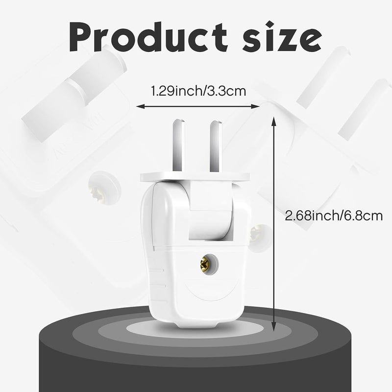 TOODOO Replacement Electrical Plug 2 Prong Lamp Replacement Plugs for Lamps Light Duty, Residential Polarized 10 A 110-250V 2 Wire Straight Blade Can Be Rotated 180 Degrees(6 Pieces) - Image 2